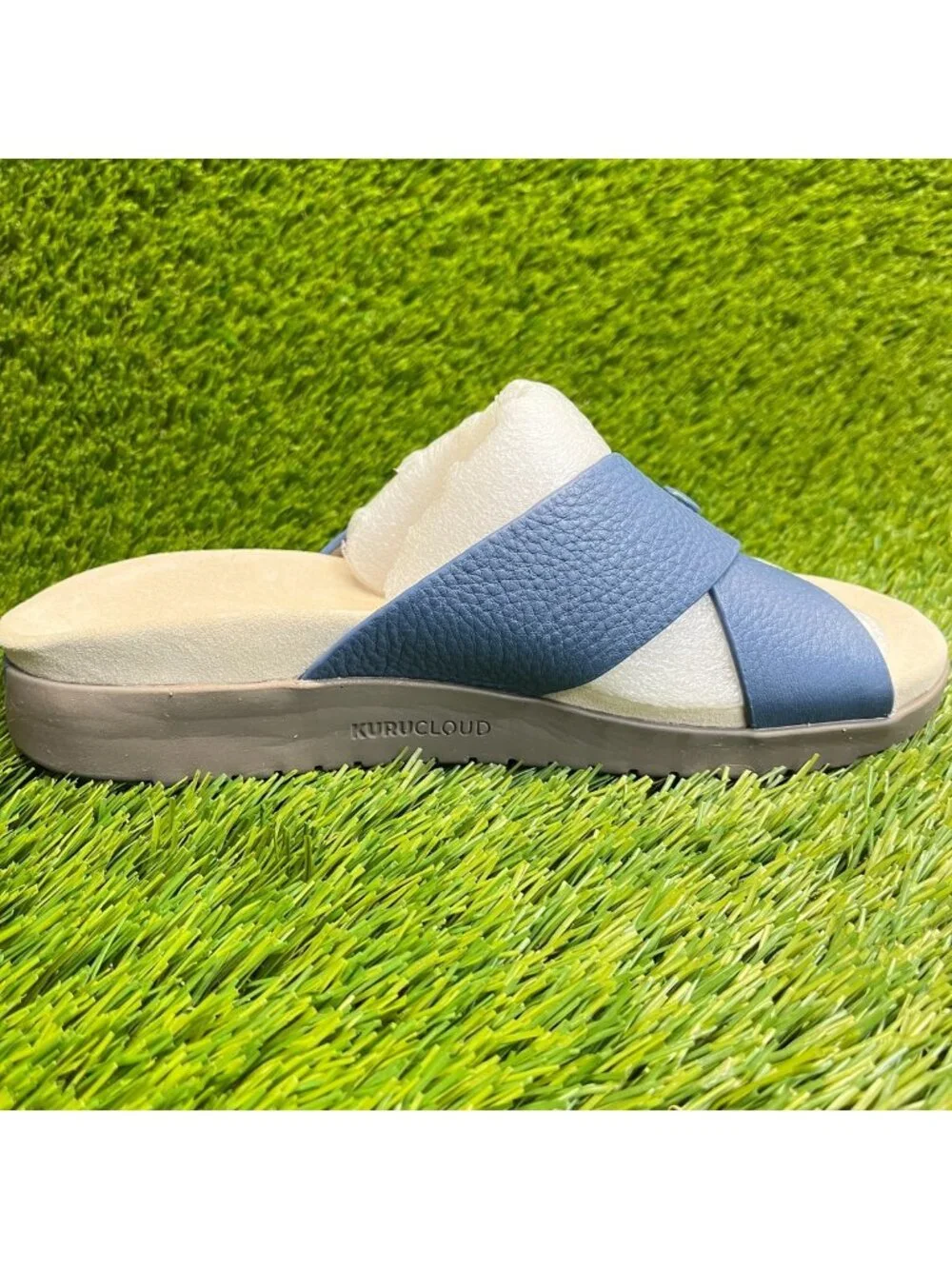 Kuru Breeze Womens Size 8 Blue Beach Walking Outdoor Leather Slide Sandals